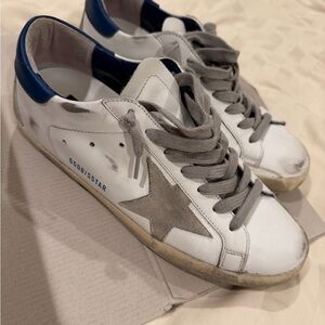 Golden Goose Cream and Tan Sneakers